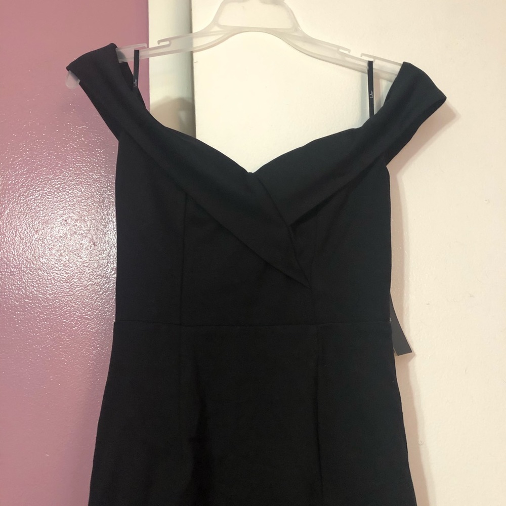 Black off-the-shoulder dress